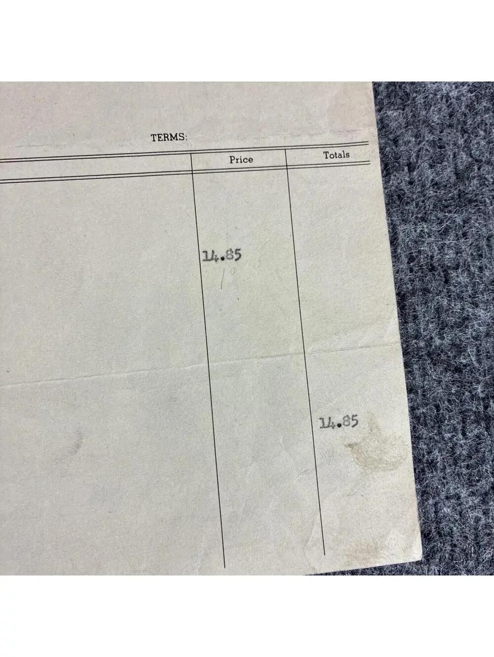 1950 Keener Supply Co Wheeling WV Invoice to M Marsh Cigar Co Bearing Purchase